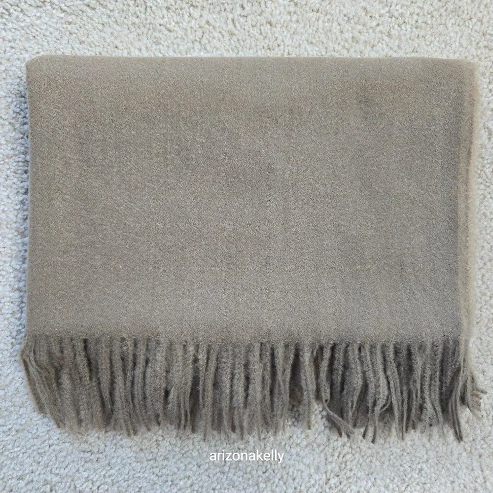 NWT Sky Cashmere Scarf Greenish Brown